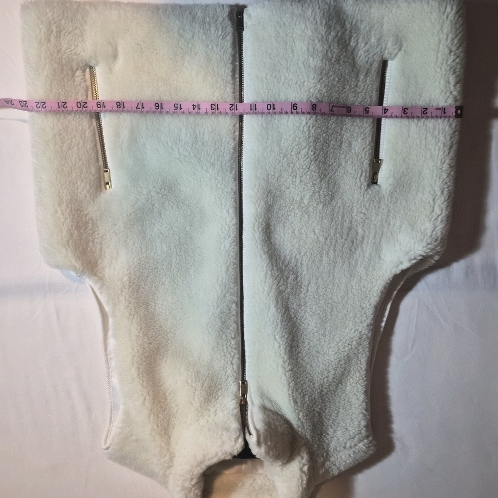 J. Crew Luxe Faux Fur Zip-Up Vest - Cream/Ivory - Size XL - Picture 6 of 8